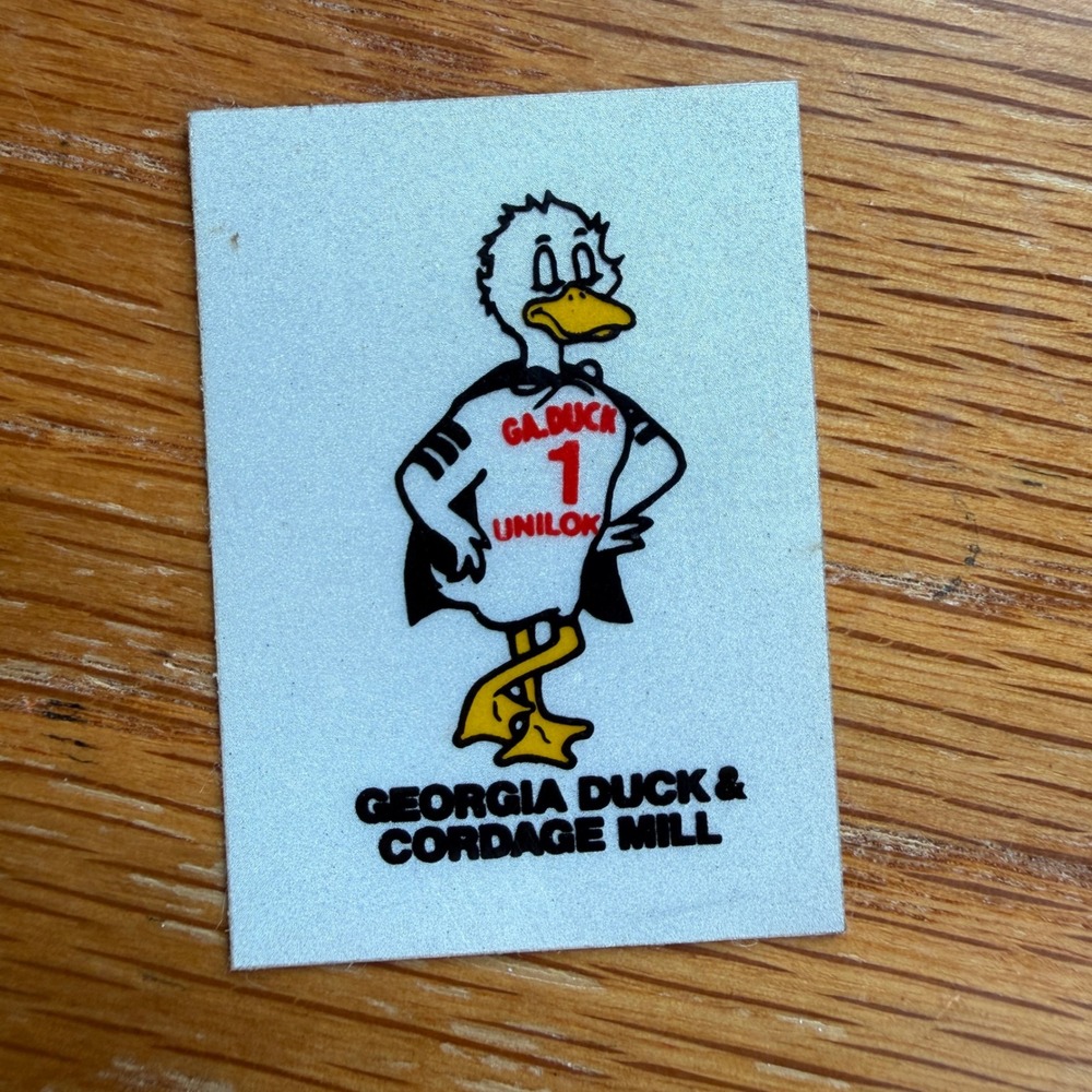 Vintage Georgia Duck & Cordage Mill Unilok Mascot Sticker Decal Advertising